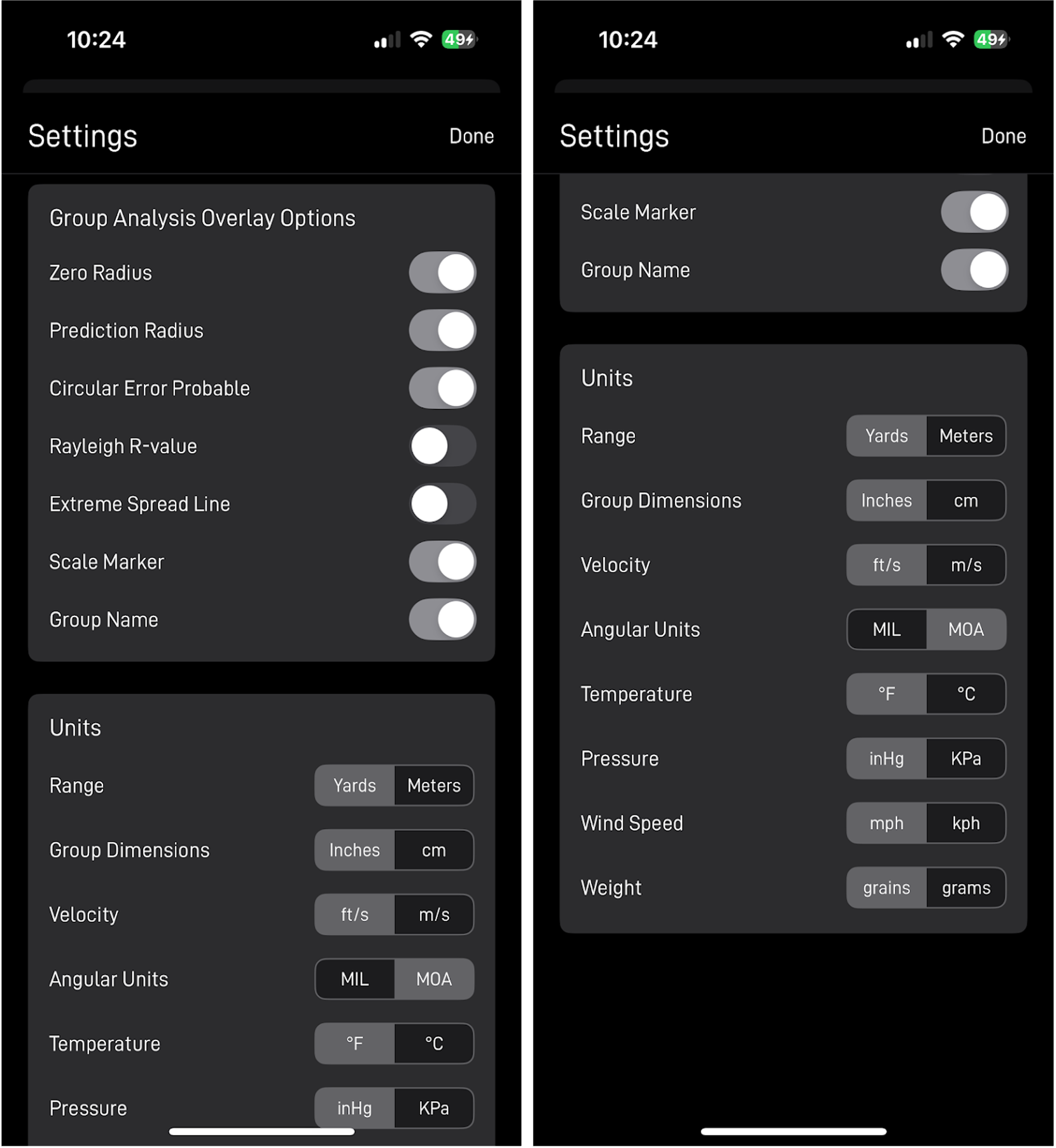 Settings Menu